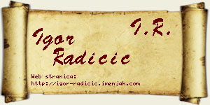 Igor Radičić vizit kartica
